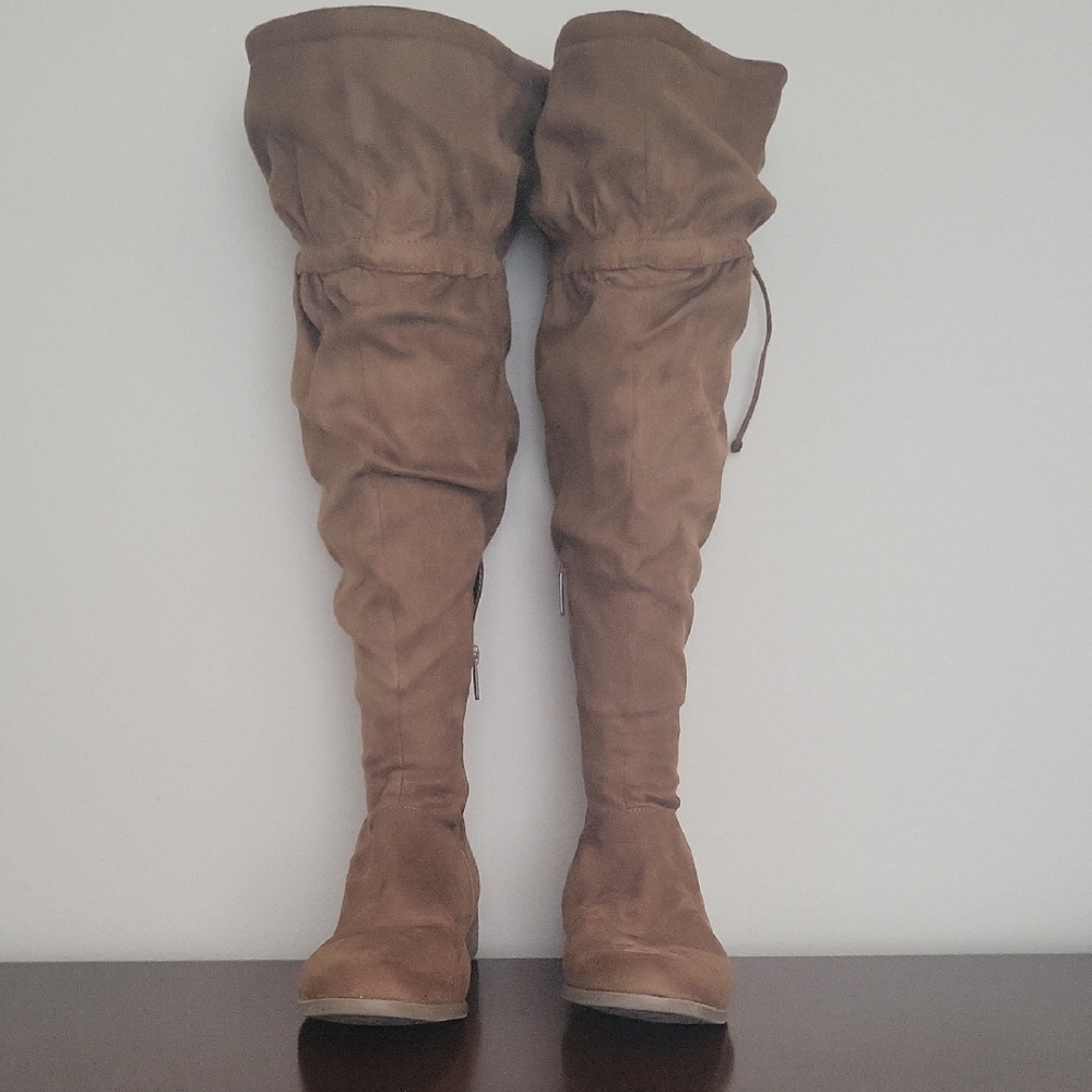 Lane Bryant Tall Slouch Over-the-Knee Boots in Brown
